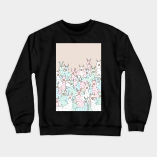 Llama Party - Pastel and Beige Crewneck Sweatshirt